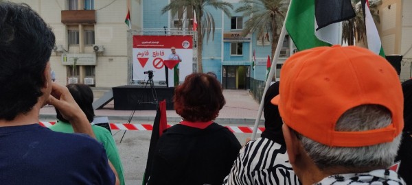 Ibrahim Sharif speaking during a sit-in in Manama